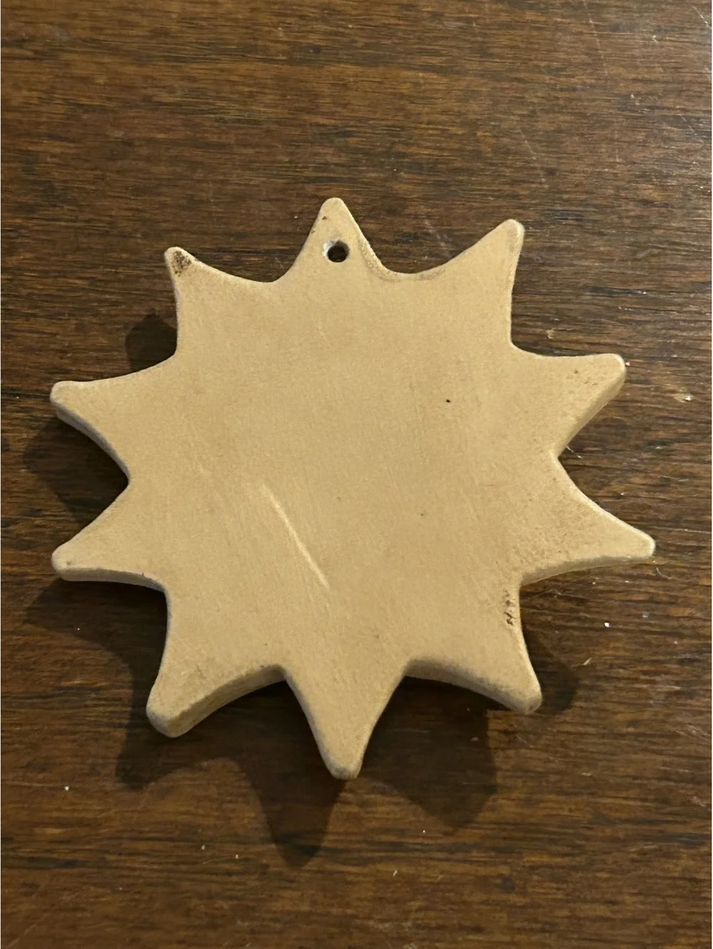Vintage Ceramic Star-Shaped Ornament with Girl Holding Candle